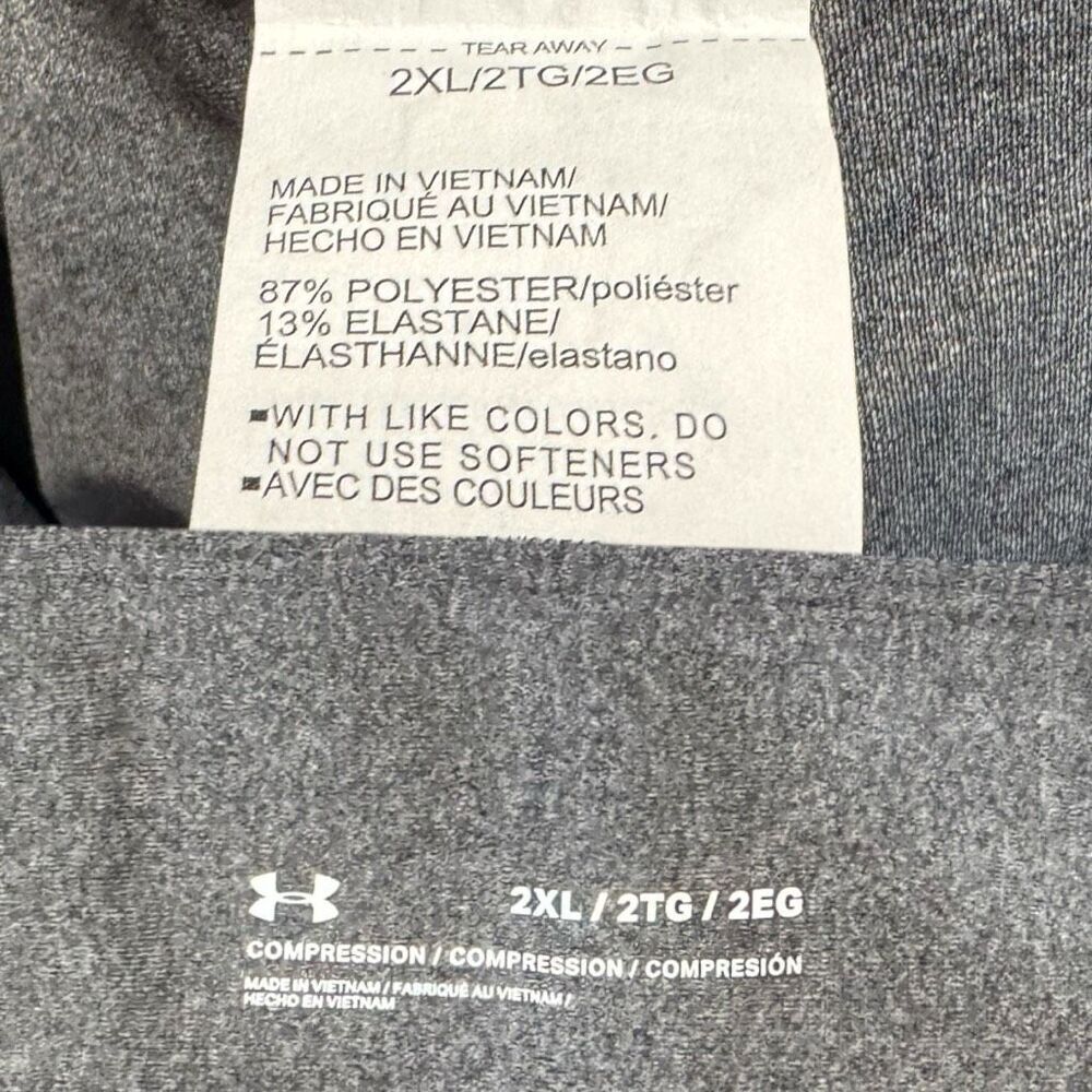 Under Armour UA Gray HeatGear Tech No-Slip Waistband Full Length Leggings NEW - Picture 10 of 14
